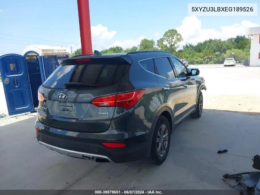 2014 Hyundai Santa Fe Sport 2.4L VIN: 5XYZU3LBXEG189526 Lot: 39579651