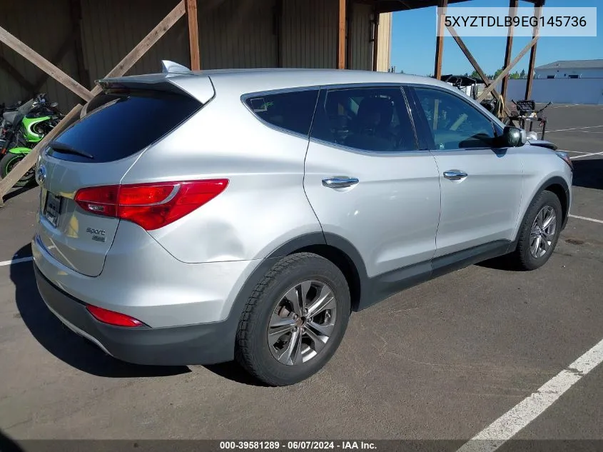 2014 Hyundai Santa Fe Sport 2.4L VIN: 5XYZTDLB9EG145736 Lot: 39581289