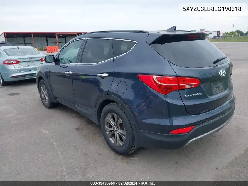 5XYZU3LB8EG190318 2014 Hyundai Santa Fe Sport 2.4L