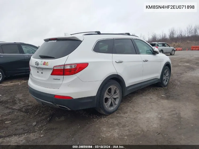 KM8SN4HF2EU071898 2014 Hyundai Santa Fe Limited