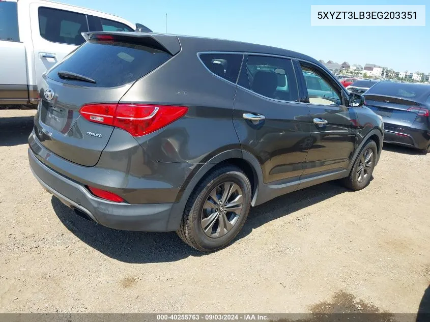 2014 Hyundai Santa Fe Sport 2.4L VIN: 5XYZT3LB3EG203351 Lot: 40255763