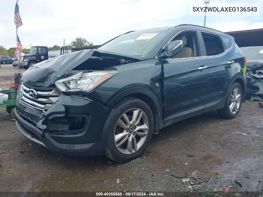 2014 Hyundai Santa Fe Sport 2.0L Turbo VIN: 5XYZWDLAXEG136543 Lot: 40355568