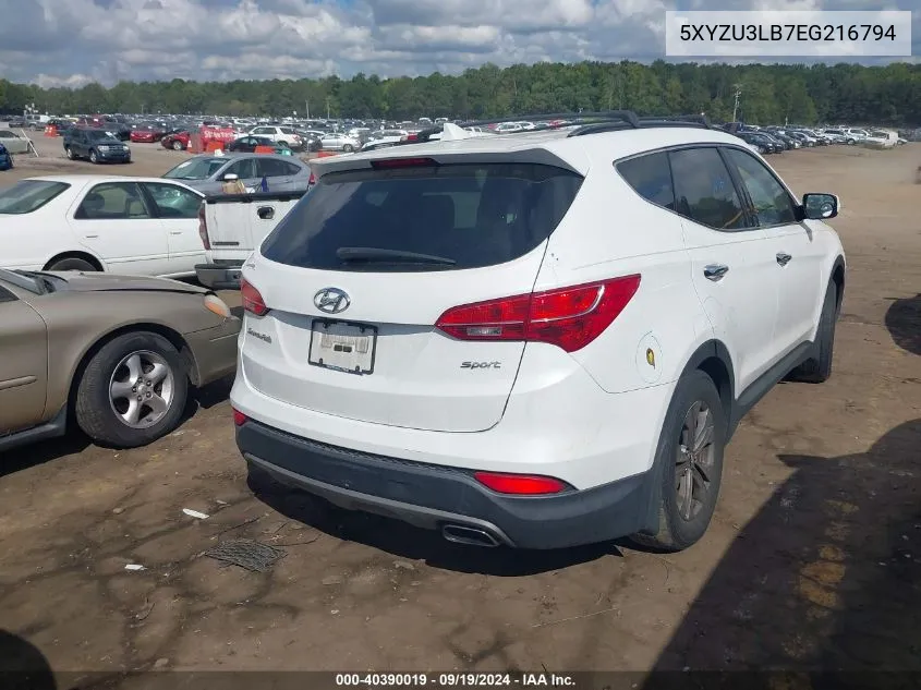 2014 Hyundai Santa Fe Sport 2.4L VIN: 5XYZU3LB7EG216794 Lot: 40390019