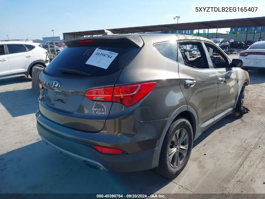 2014 Hyundai Santa Fe Sport 2.4L VIN: 5XYZTDLB2EG165407 Lot: 40398784