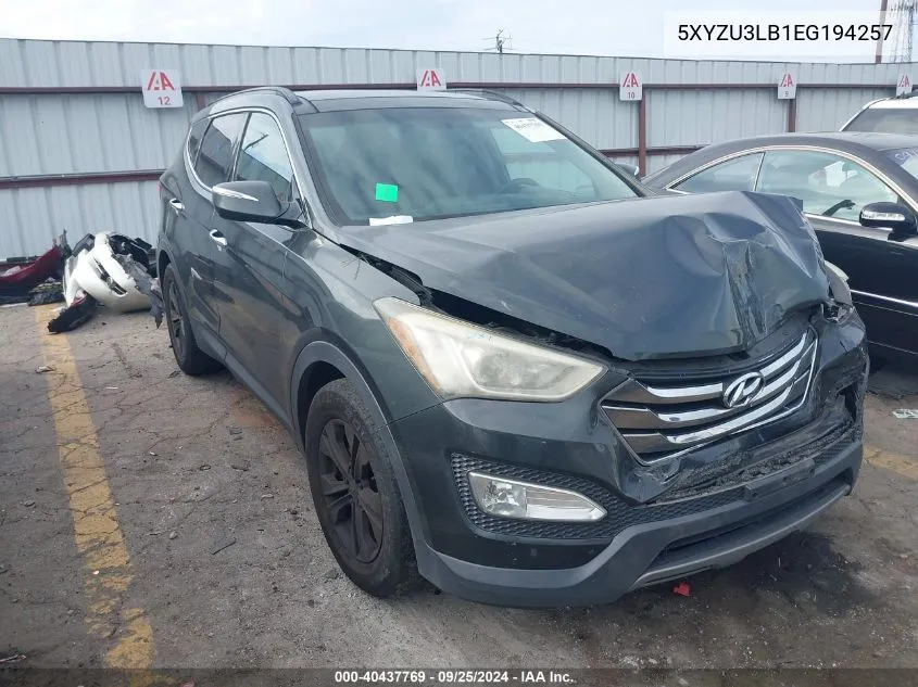 2014 Hyundai Santa Fe Sport 2.4L VIN: 5XYZU3LB1EG194257 Lot: 40437769