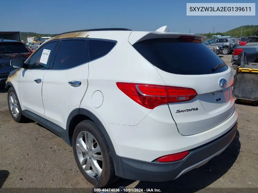 2014 Hyundai Santa Fe Sport 2.0L Turbo VIN: 5XYZW3LA2EG139611 Lot: 40474536