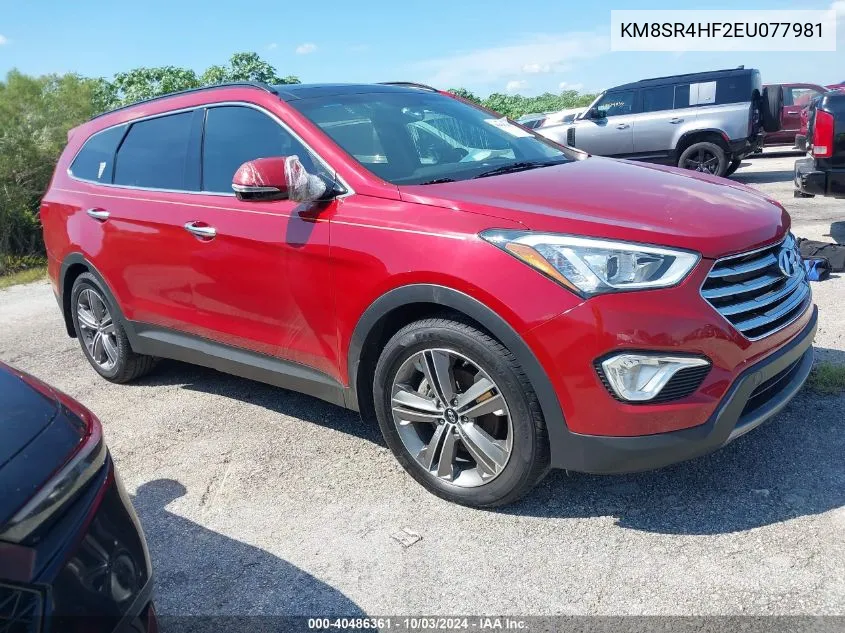 2014 Hyundai Santa Fe Limited VIN: KM8SR4HF2EU077981 Lot: 40486361