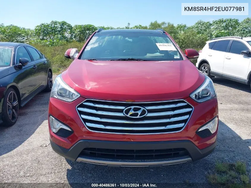 2014 Hyundai Santa Fe Limited VIN: KM8SR4HF2EU077981 Lot: 40486361