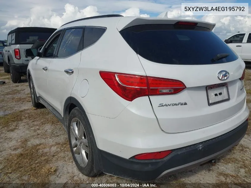 5XYZW3LA4EG195792 2014 Hyundai Santa Fe Sport 2.0L Turbo