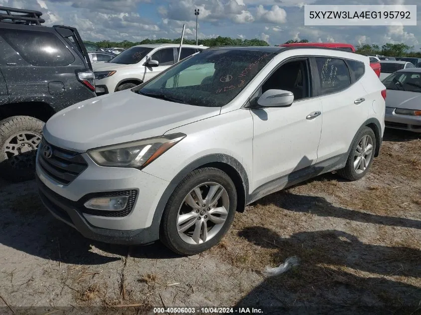 5XYZW3LA4EG195792 2014 Hyundai Santa Fe Sport 2.0L Turbo