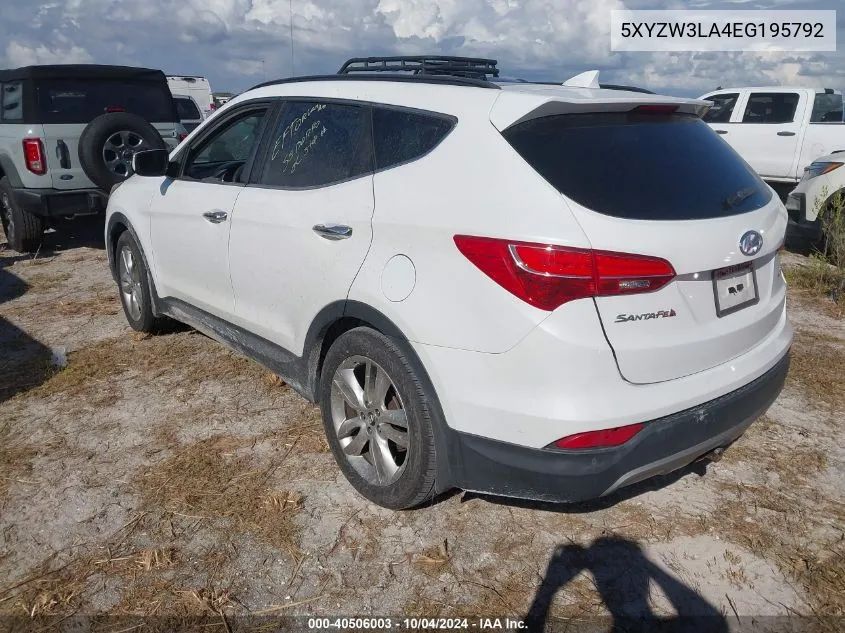 5XYZW3LA4EG195792 2014 Hyundai Santa Fe Sport 2.0L Turbo