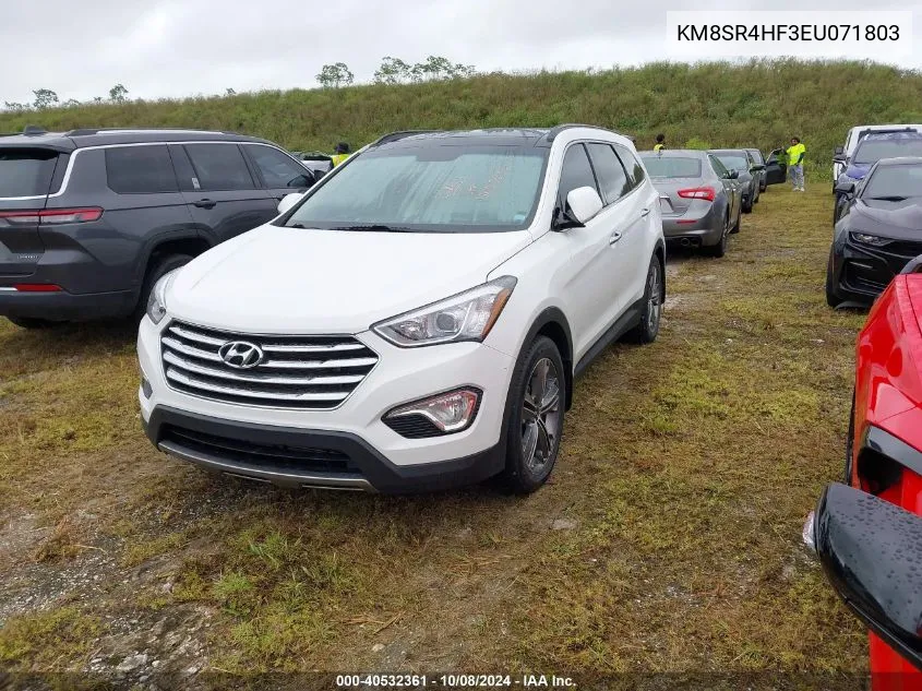 2014 Hyundai Santa Fe Gls VIN: KM8SR4HF3EU071803 Lot: 40532361