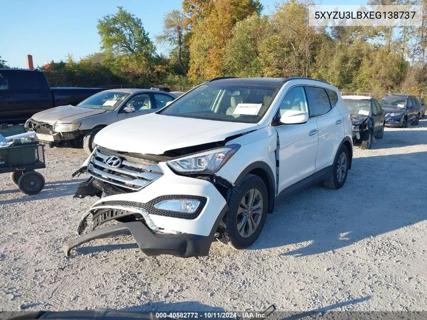 2014 Hyundai Santa Fe Sport 2.4L VIN: 5XYZU3LBXEG138737 Lot: 40582772