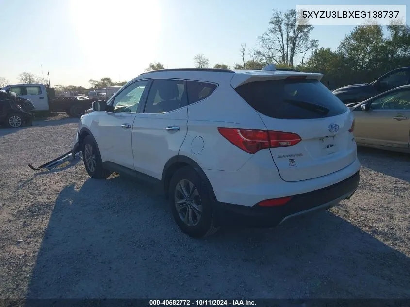 2014 Hyundai Santa Fe Sport 2.4L VIN: 5XYZU3LBXEG138737 Lot: 40582772