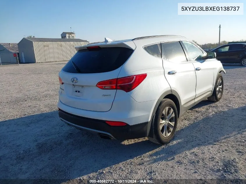 2014 Hyundai Santa Fe Sport 2.4L VIN: 5XYZU3LBXEG138737 Lot: 40582772