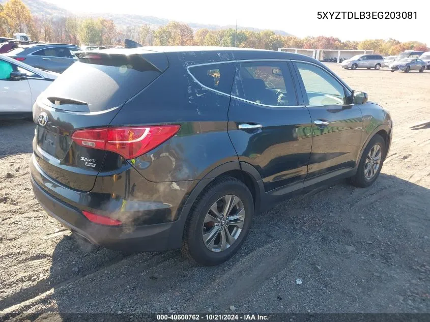 2014 Hyundai Santa Fe Sport 2.4L VIN: 5XYZTDLB3EG203081 Lot: 40600762