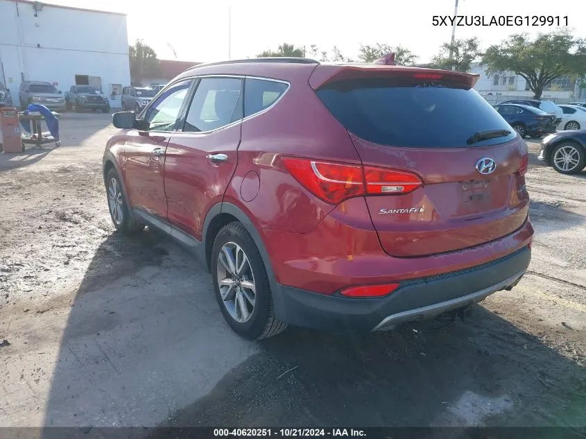 2014 Hyundai Santa Fe Sport VIN: 5XYZU3LA0EG129911 Lot: 40620251