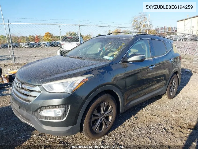 2014 Hyundai Santa Fe Sport VIN: 5XYZUDLB8EG194259 Lot: 40622352