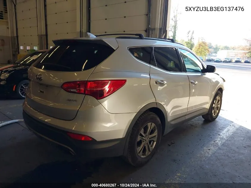 2014 Hyundai Santa Fe Sport 2.4L VIN: 5XYZU3LB3EG137476 Lot: 40680267