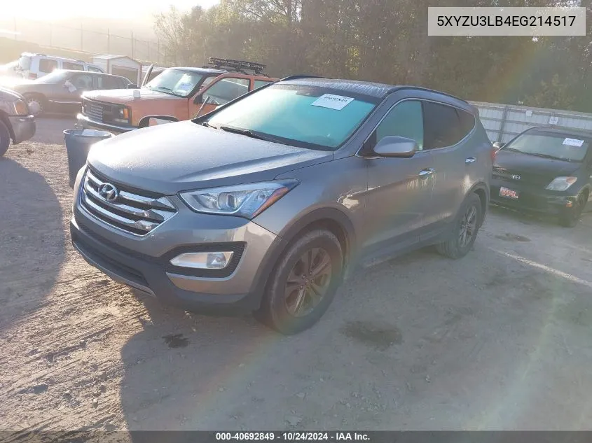 2014 Hyundai Santa Fe Sport 2.4L VIN: 5XYZU3LB4EG214517 Lot: 40692849