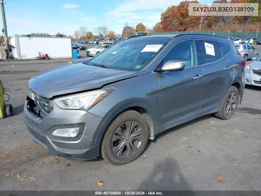 2014 Hyundai Santa Fe Sport 2.4L VIN: 5XYZU3LB3EG138109 Lot: 40700685