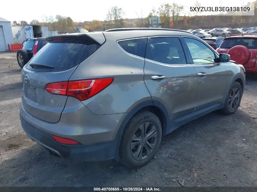 2014 Hyundai Santa Fe Sport 2.4L VIN: 5XYZU3LB3EG138109 Lot: 40700685