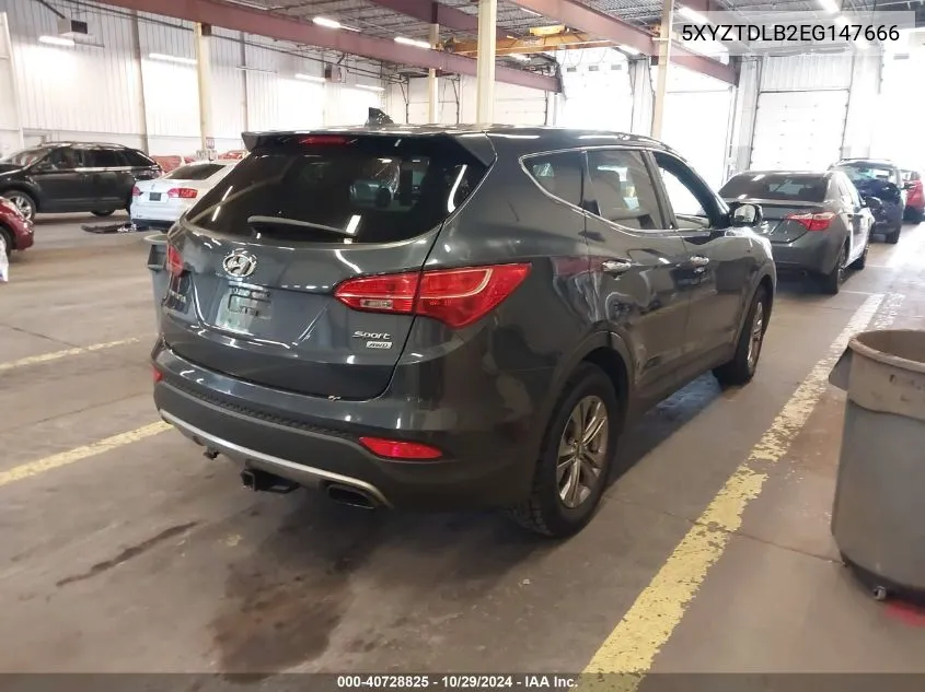 2014 Hyundai Santa Fe Sport 2.4L VIN: 5XYZTDLB2EG147666 Lot: 40728825