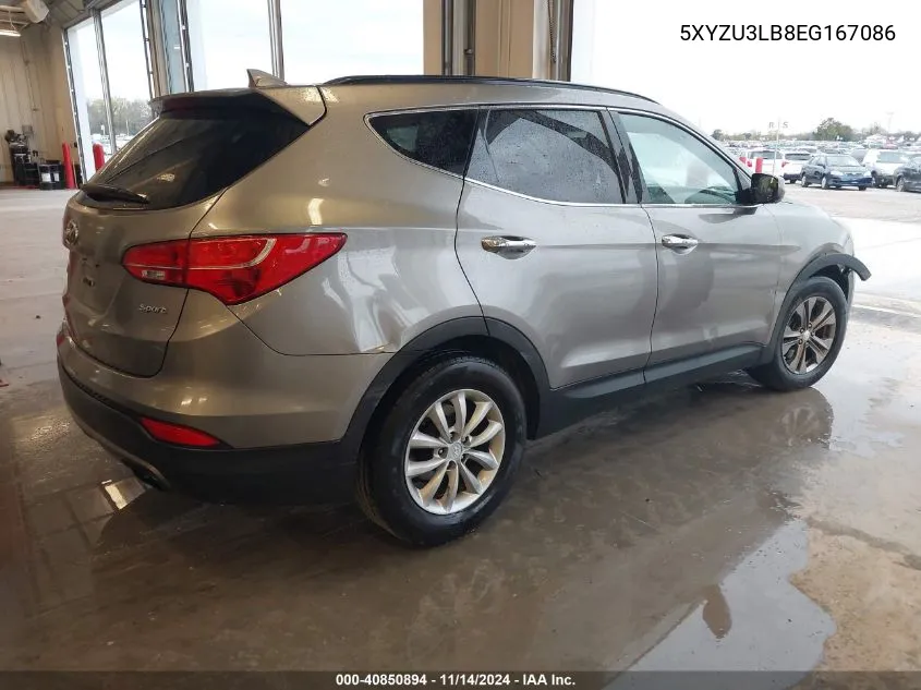 2014 Hyundai Santa Fe Sport 2.4L VIN: 5XYZU3LB8EG167086 Lot: 40850894