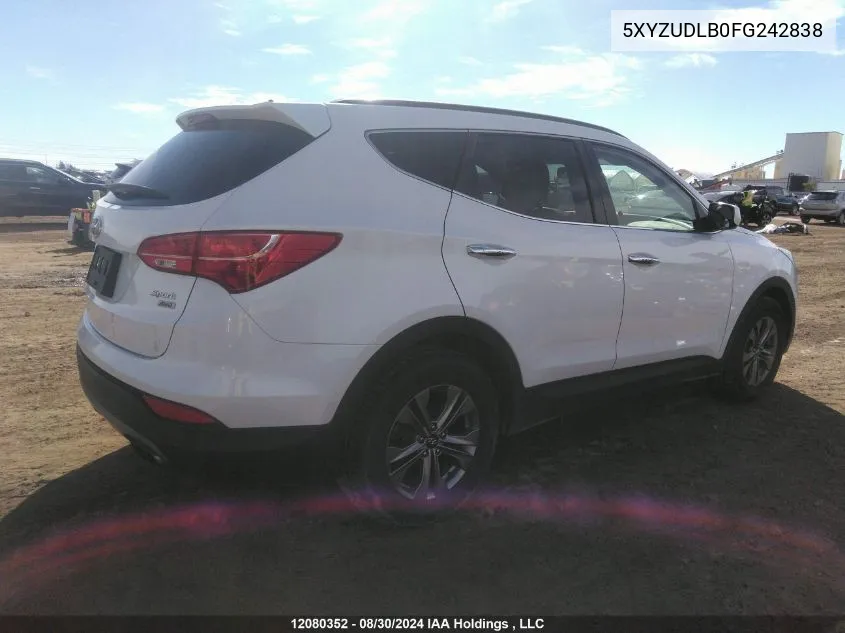 2015 Hyundai Santa Fe Sport VIN: 5XYZUDLB0FG242838 Lot: 12080352