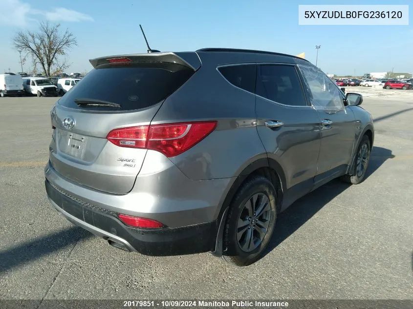 2015 Hyundai Santa Fe Sport 2.4 Luxury VIN: 5XYZUDLB0FG236120 Lot: 20179851