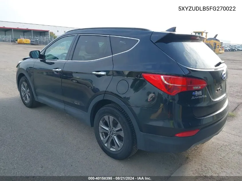 2015 Hyundai Santa Fe Sport VIN: 5XYZUDLB5FG270022 Lot: 40158395