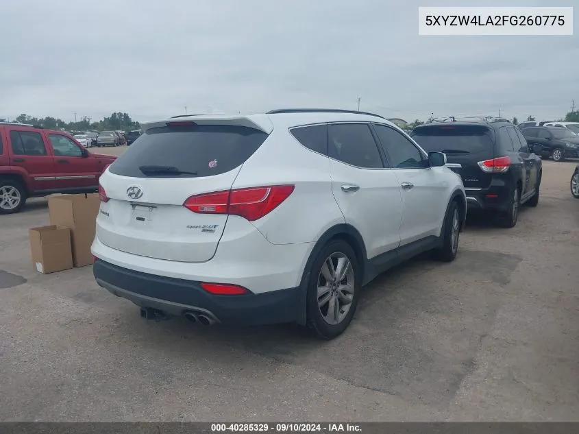 2015 Hyundai Santa Fe Sport 2.0L Turbo VIN: 5XYZW4LA2FG260775 Lot: 40285329