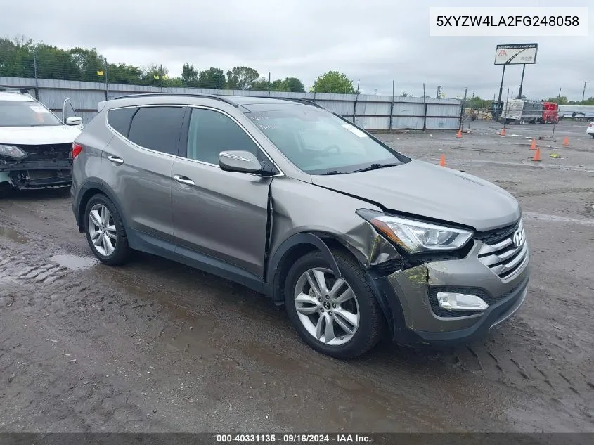 2015 Hyundai Santa Fe Sport 2.0L Turbo VIN: 5XYZW4LA2FG248058 Lot: 40331135