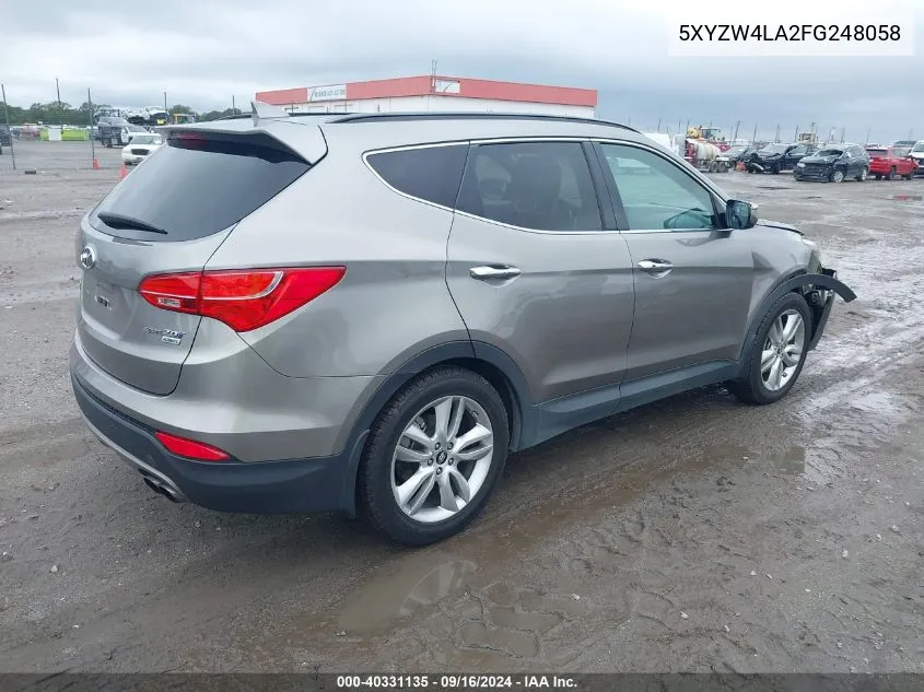 5XYZW4LA2FG248058 2015 Hyundai Santa Fe Sport 2.0L Turbo