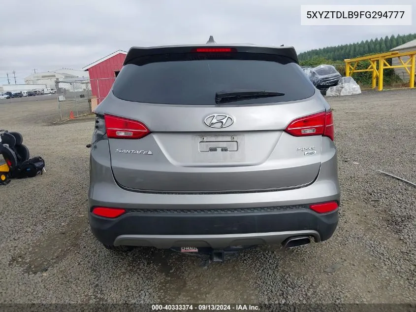 2015 Hyundai Santa Fe Sport 2.4L VIN: 5XYZTDLB9FG294777 Lot: 40333374