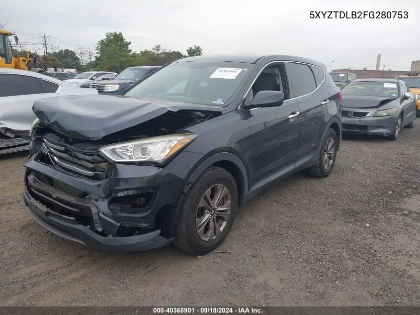 2015 Hyundai Santa Fe Sport VIN: 5XYZTDLB2FG280753 Lot: 40365901