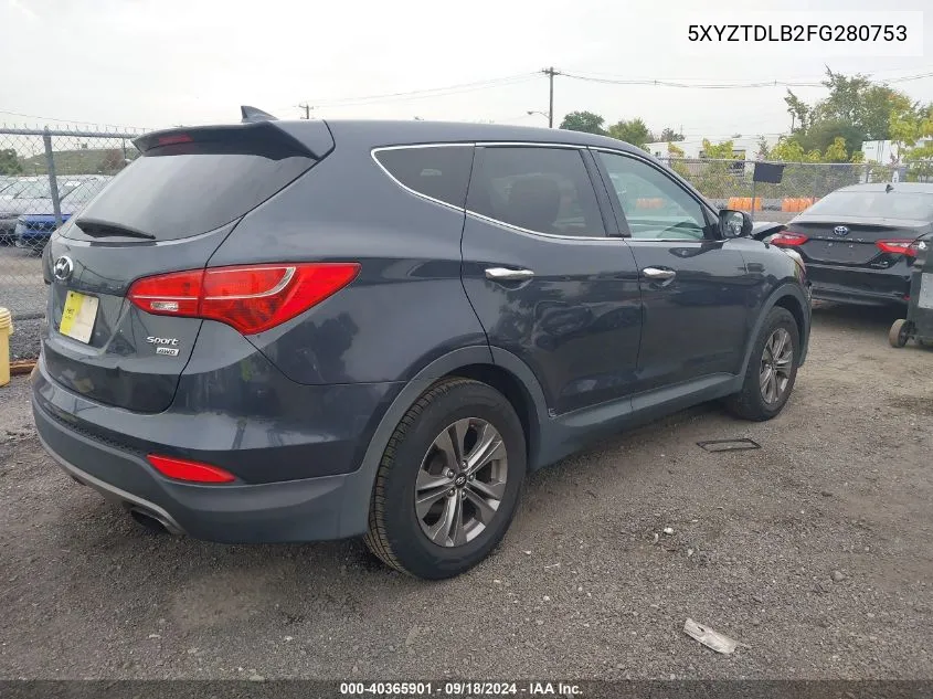 2015 Hyundai Santa Fe Sport VIN: 5XYZTDLB2FG280753 Lot: 40365901