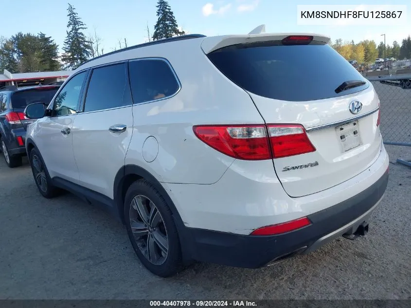 2015 Hyundai Santa Fe Gls VIN: KM8SNDHF8FU125867 Lot: 40407978