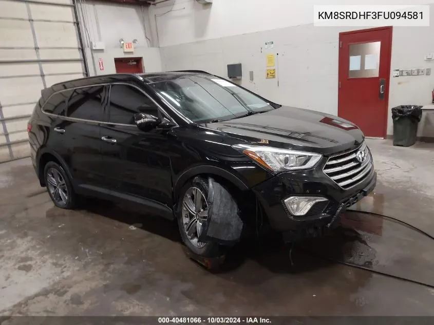 2015 Hyundai Santa Fe Limited VIN: KM8SRDHF3FU094581 Lot: 40481066