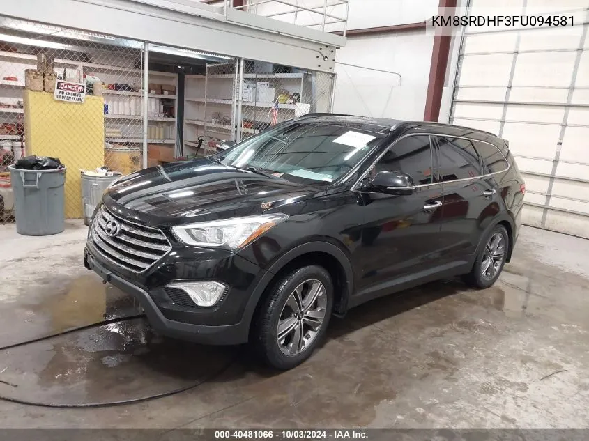 2015 Hyundai Santa Fe Limited VIN: KM8SRDHF3FU094581 Lot: 40481066