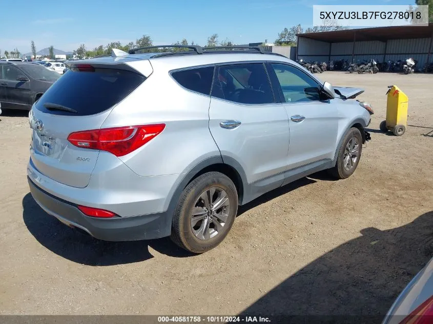 2015 Hyundai Santa Fe Sport VIN: 5XYZU3LB7FG278018 Lot: 40581758