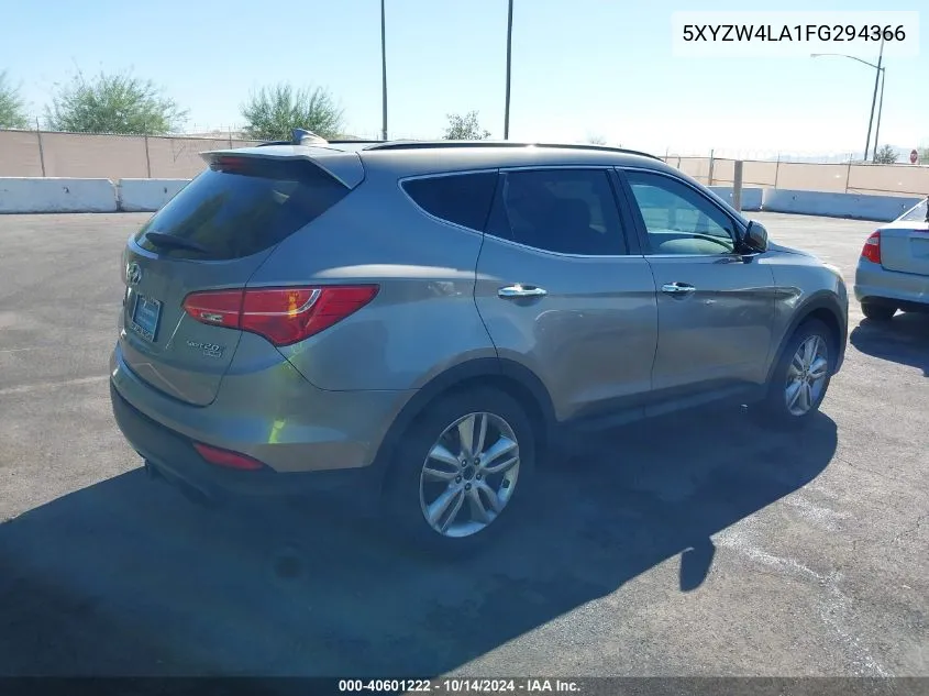 2015 Hyundai Santa Fe Sport 2.0L Turbo VIN: 5XYZW4LA1FG294366 Lot: 40601222