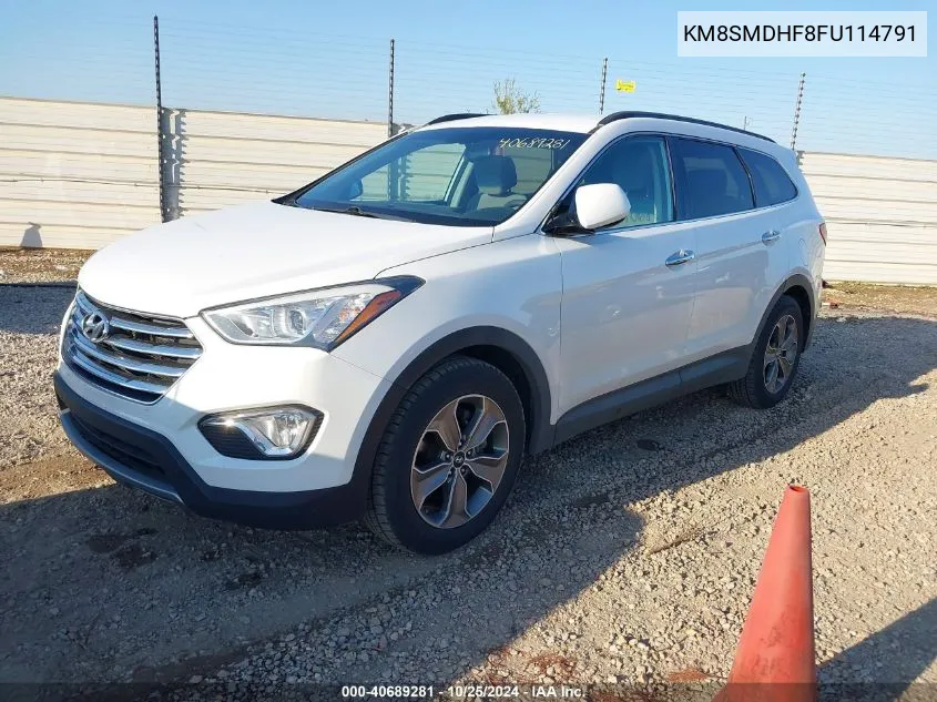 2015 Hyundai Santa Fe Gls VIN: KM8SMDHF8FU114791 Lot: 40689281