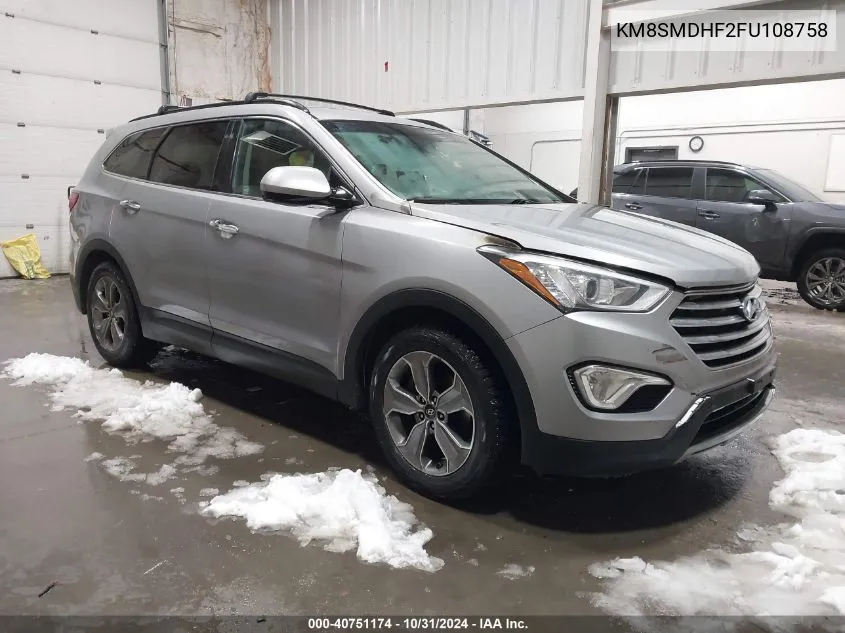 2015 Hyundai Santa Fe Gls VIN: KM8SMDHF2FU108758 Lot: 40751174