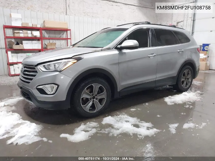 2015 Hyundai Santa Fe Gls VIN: KM8SMDHF2FU108758 Lot: 40751174