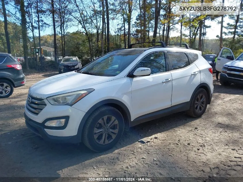 2015 Hyundai Santa Fe Sport 2.4L VIN: 5XYZU3LB3FG278792 Lot: 40758887