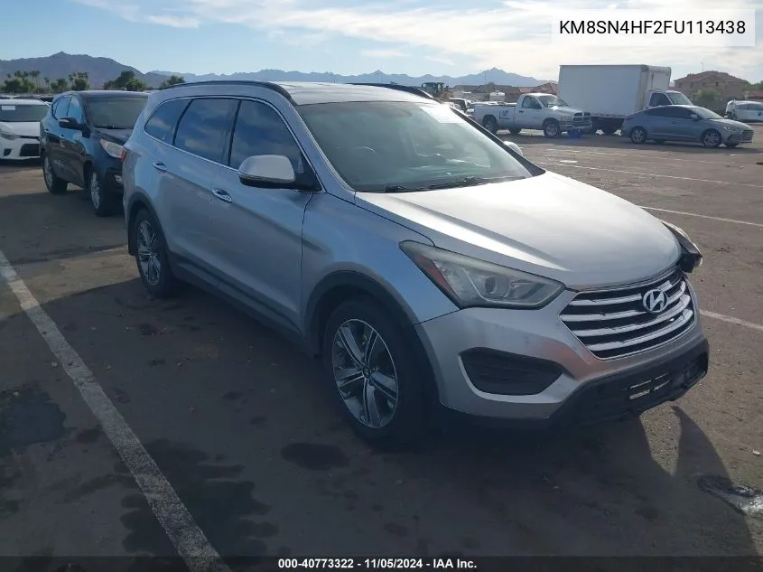 2015 Hyundai Santa Fe Gls VIN: KM8SN4HF2FU113438 Lot: 40773322