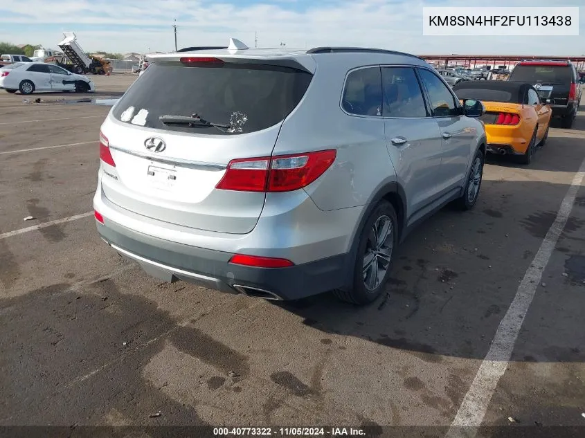 2015 Hyundai Santa Fe Gls VIN: KM8SN4HF2FU113438 Lot: 40773322