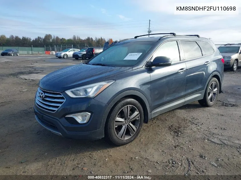 2015 Hyundai Santa Fe Gls VIN: KM8SNDHF2FU110698 Lot: 40832317