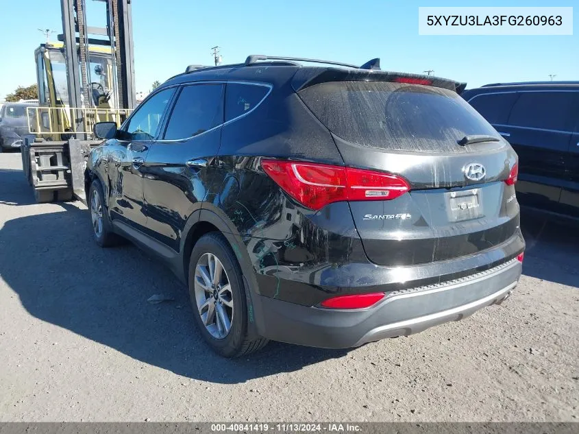 2015 Hyundai Santa Fe Sport 2.0L Turbo VIN: 5XYZU3LA3FG260963 Lot: 40841419